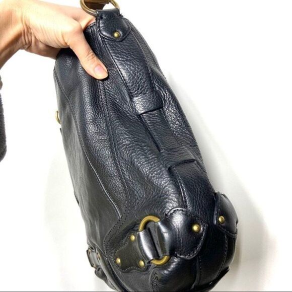 MICHAEL Michael Kors Espresso Black Leather Hobo Shoulder Bag - Picture 9 of 16